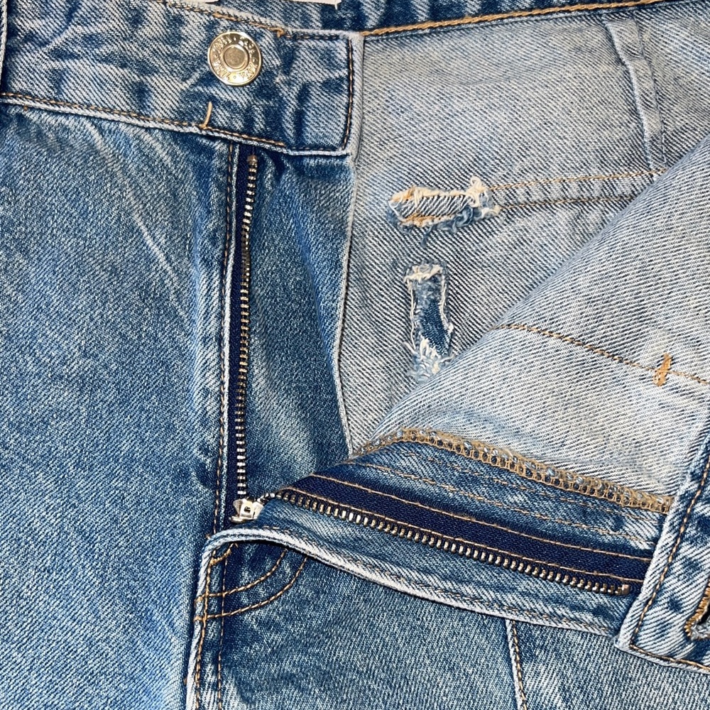 ZARA✨Cargo Jeans U.S. Women’s 6 Baggy Low Waisted Pockets Med Blue - Picture 13 of 16